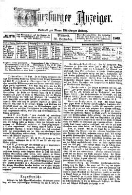 Würzburger Anzeiger (Neue Würzburger Zeitung) Mittwoch 30. September 1863