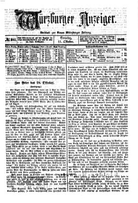 Würzburger Anzeiger (Neue Würzburger Zeitung) Sonntag 11. Oktober 1863