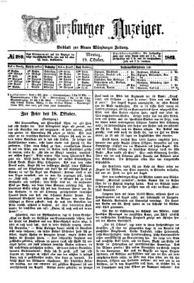 Würzburger Anzeiger (Neue Würzburger Zeitung) Montag 19. Oktober 1863