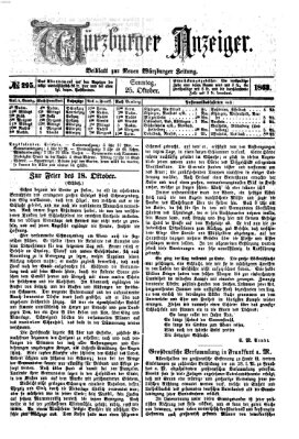 Würzburger Anzeiger (Neue Würzburger Zeitung) Sonntag 25. Oktober 1863