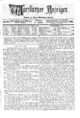 Würzburger Anzeiger (Neue Würzburger Zeitung) Samstag 31. Oktober 1863