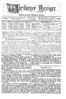 Würzburger Anzeiger (Neue Würzburger Zeitung) Donnerstag 12. November 1863