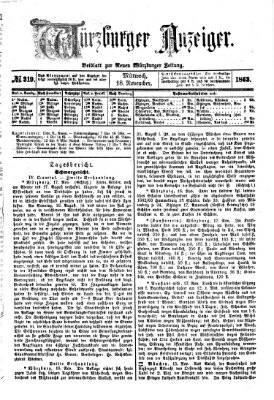 Würzburger Anzeiger (Neue Würzburger Zeitung) Mittwoch 18. November 1863