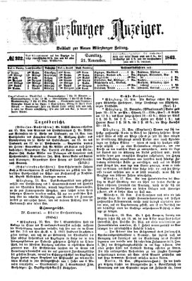 Würzburger Anzeiger (Neue Würzburger Zeitung) Samstag 21. November 1863