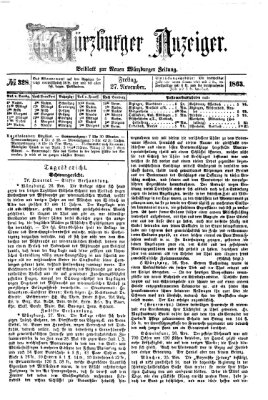 Würzburger Anzeiger (Neue Würzburger Zeitung) Freitag 27. November 1863