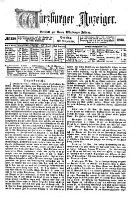 Würzburger Anzeiger (Neue Würzburger Zeitung) Sonntag 29. November 1863