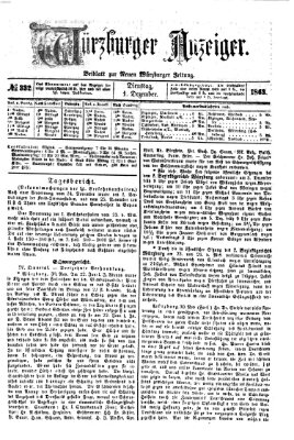 Würzburger Anzeiger (Neue Würzburger Zeitung) Dienstag 1. Dezember 1863