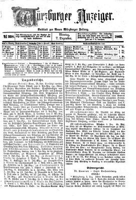 Würzburger Anzeiger (Neue Würzburger Zeitung) Montag 7. Dezember 1863