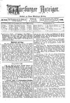 Würzburger Anzeiger (Neue Würzburger Zeitung) Mittwoch 9. Dezember 1863