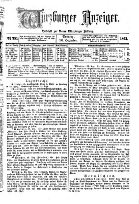 Würzburger Anzeiger (Neue Würzburger Zeitung) Sonntag 20. Dezember 1863