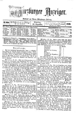 Würzburger Anzeiger (Neue Würzburger Zeitung) Dienstag 29. Dezember 1863