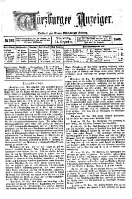 Würzburger Anzeiger (Neue Würzburger Zeitung) Donnerstag 31. Dezember 1863