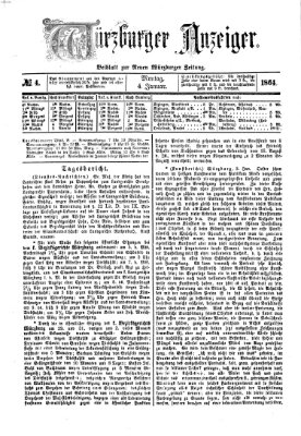 Würzburger Anzeiger (Neue Würzburger Zeitung) Montag 4. Januar 1864