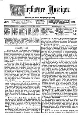 Würzburger Anzeiger (Neue Würzburger Zeitung) Donnerstag 7. Januar 1864