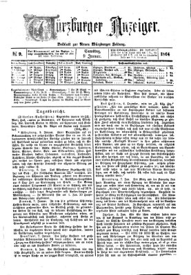 Würzburger Anzeiger (Neue Würzburger Zeitung) Samstag 9. Januar 1864