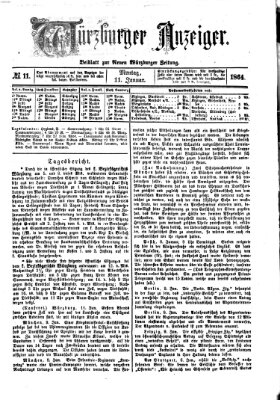 Würzburger Anzeiger (Neue Würzburger Zeitung) Montag 11. Januar 1864