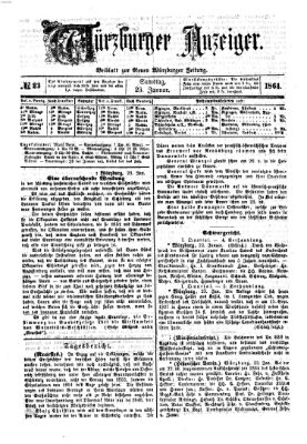 Würzburger Anzeiger (Neue Würzburger Zeitung) Samstag 23. Januar 1864