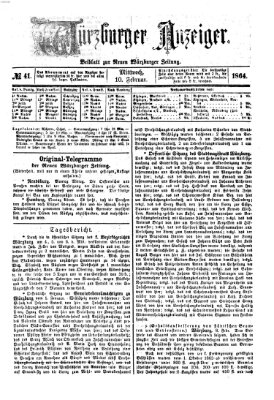 Würzburger Anzeiger (Neue Würzburger Zeitung) Mittwoch 10. Februar 1864