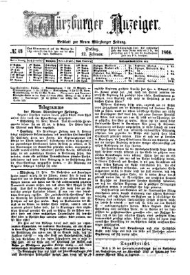 Würzburger Anzeiger (Neue Würzburger Zeitung) Freitag 12. Februar 1864