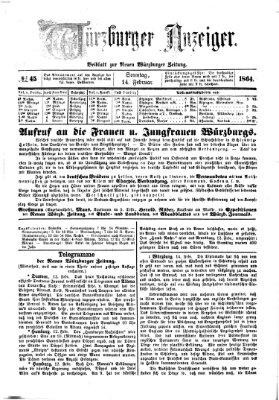 Würzburger Anzeiger (Neue Würzburger Zeitung) Sonntag 14. Februar 1864