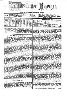 Würzburger Anzeiger (Neue Würzburger Zeitung) Freitag 19. Februar 1864