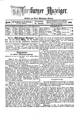 Würzburger Anzeiger (Neue Würzburger Zeitung) Donnerstag 25. Februar 1864