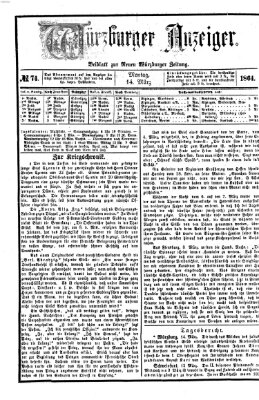 Würzburger Anzeiger (Neue Würzburger Zeitung) Montag 14. März 1864