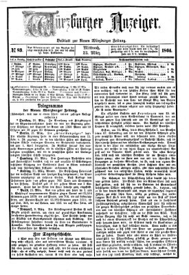 Würzburger Anzeiger (Neue Würzburger Zeitung) Mittwoch 23. März 1864