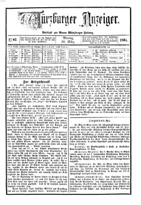 Würzburger Anzeiger (Neue Würzburger Zeitung) Montag 28. März 1864