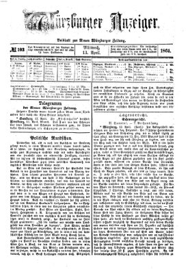 Würzburger Anzeiger (Neue Würzburger Zeitung) Mittwoch 13. April 1864