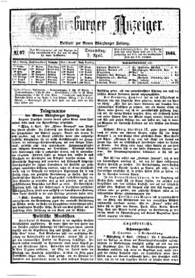 Würzburger Anzeiger (Neue Würzburger Zeitung) Donnerstag 7. April 1864