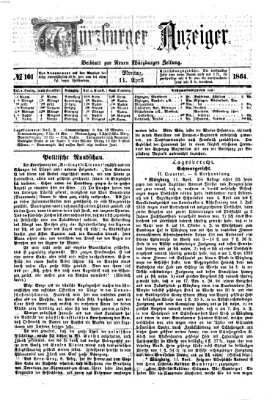 Würzburger Anzeiger (Neue Würzburger Zeitung) Montag 11. April 1864