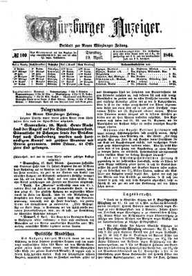 Würzburger Anzeiger (Neue Würzburger Zeitung) Dienstag 19. April 1864