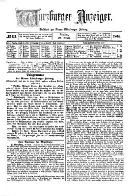 Würzburger Anzeiger (Neue Würzburger Zeitung) Freitag 22. April 1864