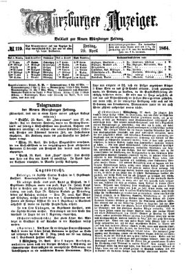 Würzburger Anzeiger (Neue Würzburger Zeitung) Freitag 29. April 1864