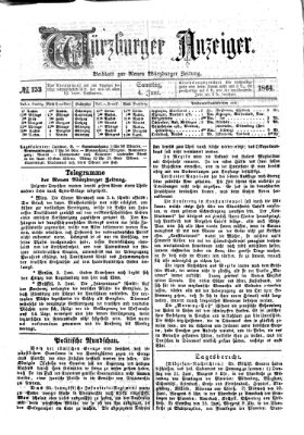 Würzburger Anzeiger (Neue Würzburger Zeitung) Samstag 4. Juni 1864