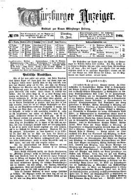 Würzburger Anzeiger (Neue Würzburger Zeitung) Dienstag 21. Juni 1864