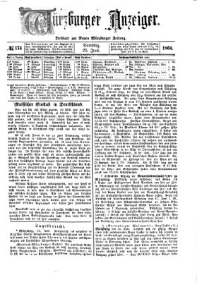 Würzburger Anzeiger (Neue Würzburger Zeitung) Samstag 25. Juni 1864