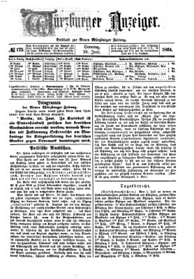 Würzburger Anzeiger (Neue Würzburger Zeitung) Sonntag 26. Juni 1864