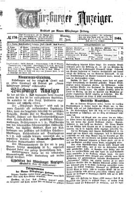 Würzburger Anzeiger (Neue Würzburger Zeitung) Montag 27. Juni 1864