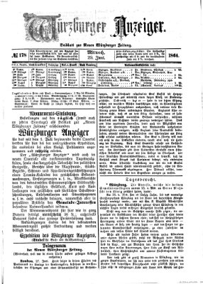 Würzburger Anzeiger (Neue Würzburger Zeitung) Mittwoch 29. Juni 1864