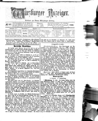 Würzburger Anzeiger (Neue Würzburger Zeitung) Montag 18. Juli 1864