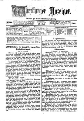 Würzburger Anzeiger (Neue Würzburger Zeitung) Donnerstag 21. Juli 1864