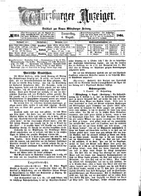 Würzburger Anzeiger (Neue Würzburger Zeitung) Donnerstag 4. August 1864