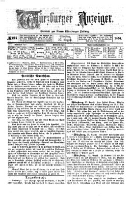 Würzburger Anzeiger (Neue Würzburger Zeitung) Samstag 27. August 1864