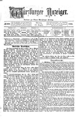 Würzburger Anzeiger (Neue Würzburger Zeitung) Montag 29. August 1864