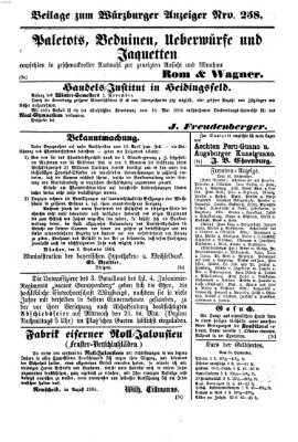 Würzburger Anzeiger (Neue Würzburger Zeitung) Samstag 17. September 1864