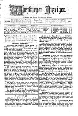 Würzburger Anzeiger (Neue Würzburger Zeitung) Donnerstag 29. September 1864