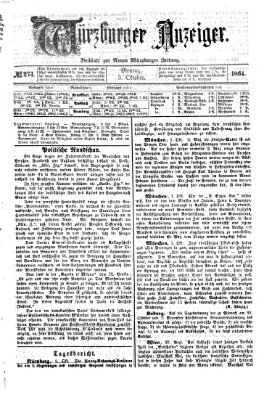 Würzburger Anzeiger (Neue Würzburger Zeitung) Montag 3. Oktober 1864