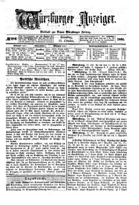 Würzburger Anzeiger (Neue Würzburger Zeitung) Samstag 15. Oktober 1864